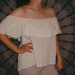 Nude Off Shoulder Top